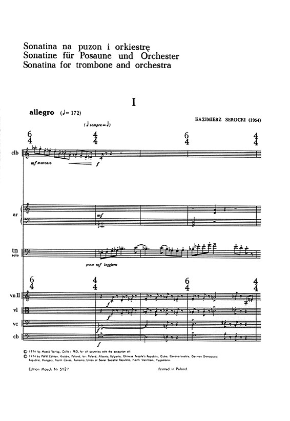 Kazimierz Serocki Sonatina for Trombone and Orchestra