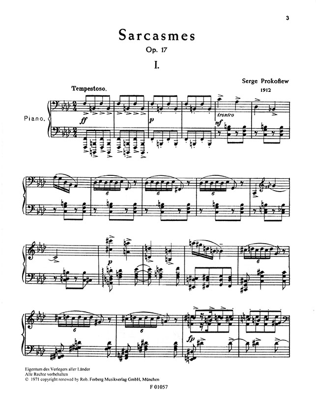 Serge Prokofiew Sarcasmes Op. 17 für Klavier