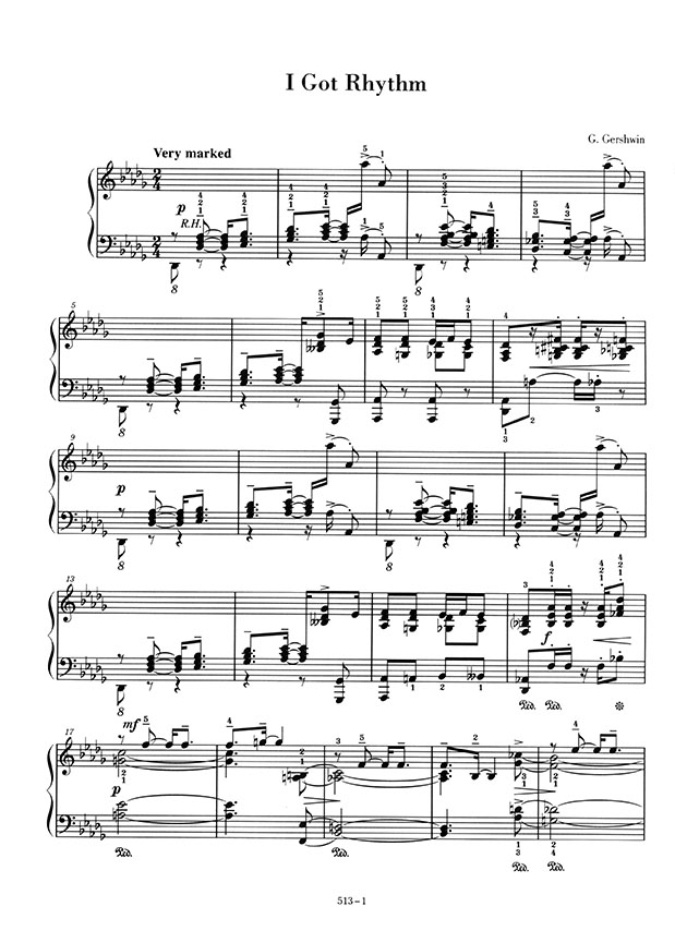 G. Gershwin I Got Rhythm／アイ・ガット・リズム for Piano