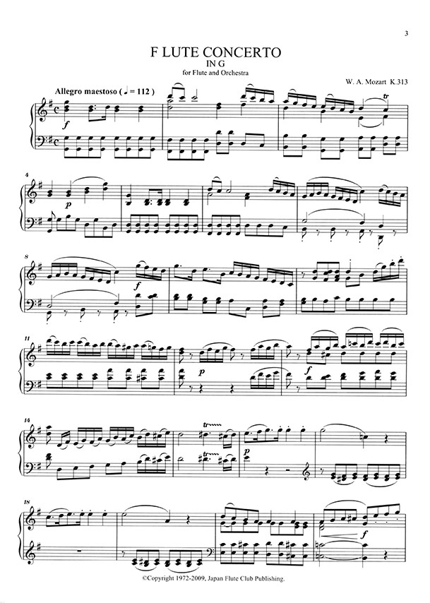 W. A. Mozart Concerto No. 1 in G KV 313 for Flute and Piano W. A. Mozart Concerto No. 1 in G KV 313 for Flute and Piano