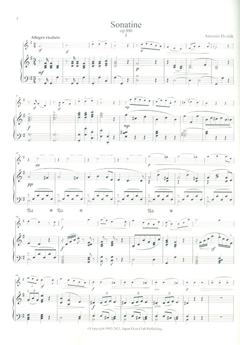 Antonín Dvorák Sonatina for Flute and Piano Op. 100