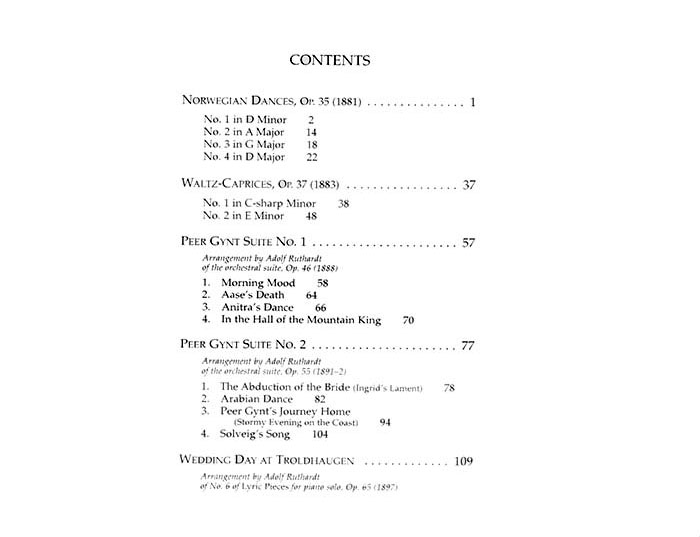 Grieg【Norwegian Dances , Waltz-Caprices and Other Works】for Piano Four Hands