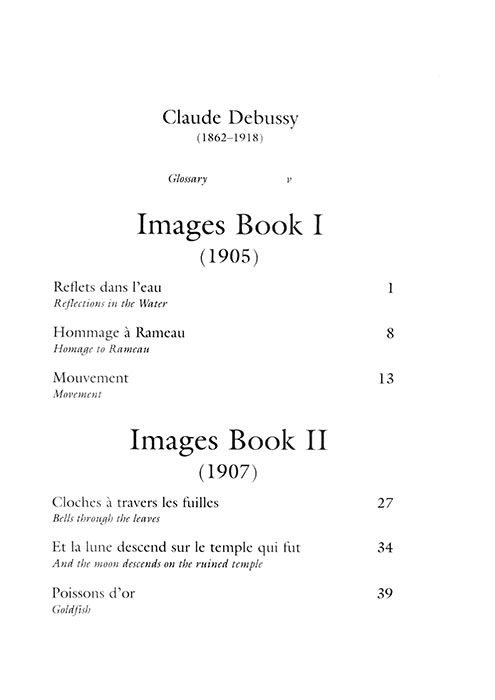 Debussy Images Books Ⅰ and Ⅱ for Solo Piano