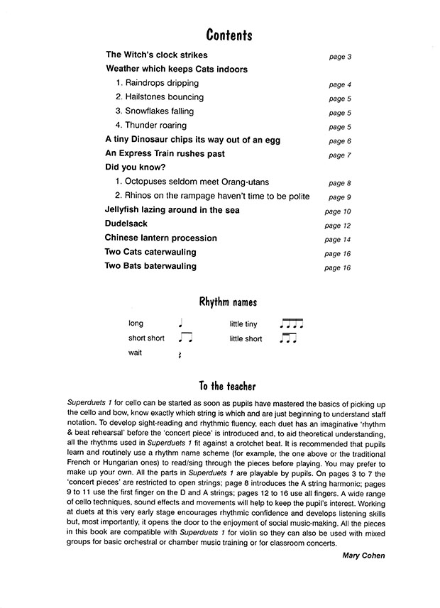 Superduets 1 Duets with a Difference for Beginner Cellists