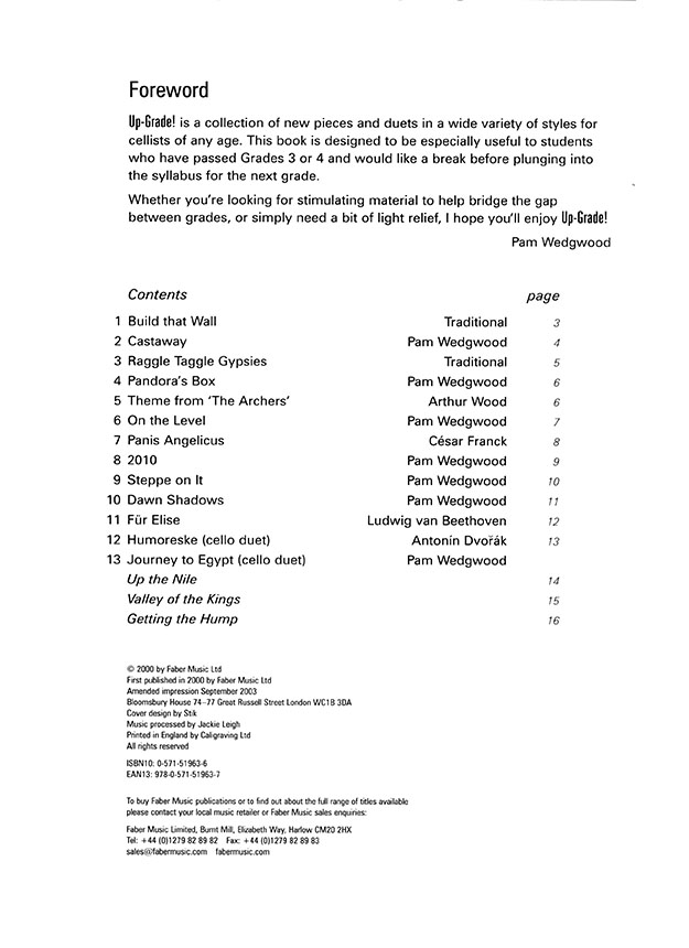 Up Grade! Cello Grades 3-5