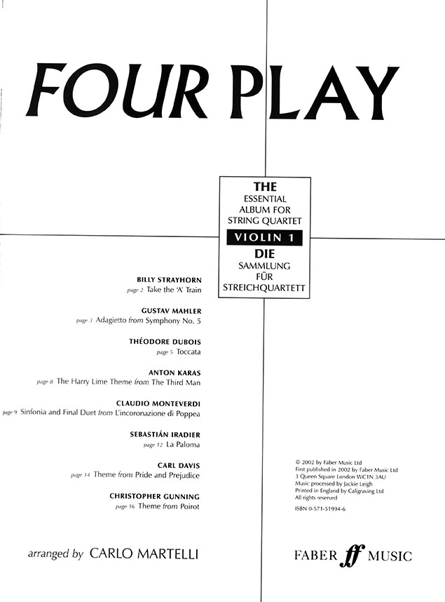 Four Play The Essential Album for String Quartet