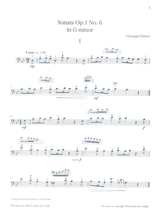 Three 18th-Century Sonatas for Cello and Coutinuo