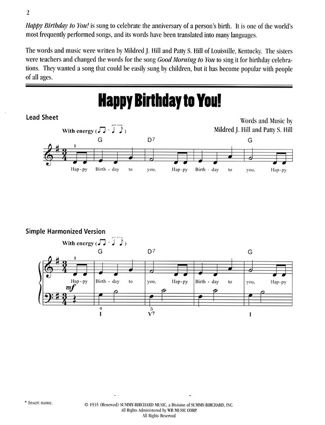 Happy Birthday To You! Early Intermediate to Intermediate for Piano