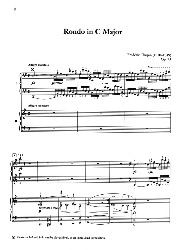 Chopin Rondo in C Major Opus 73 for Two Pianos , Four Hands