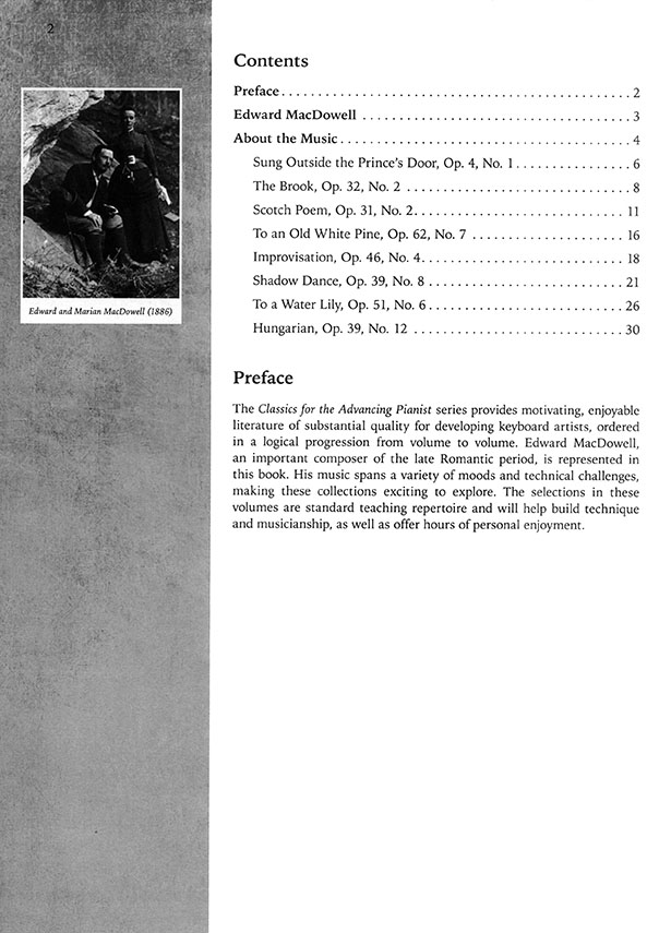 Classics for the Advancing Pianist Edward MacDowell Book 2 Classics for the Advancing Pianist Edward MacDowell Book 2