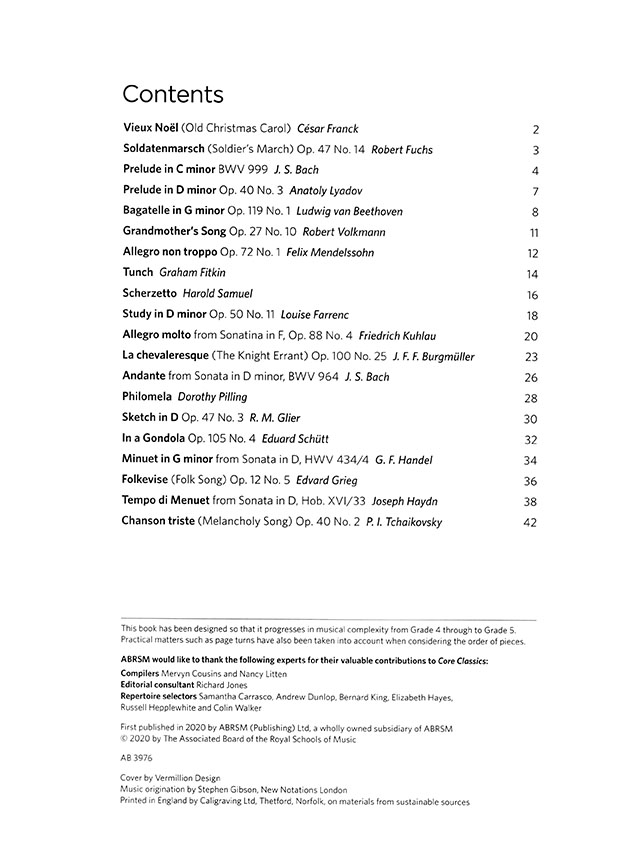 Core Classics Essential Repertoire for Piano Grades 4-5 Core Classics Essential Repertoire for Piano Grades 4-5