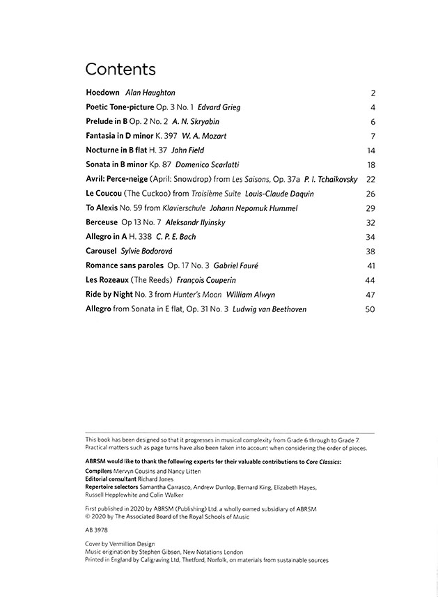 Core Classics Essential Repertoire for Piano Grades 6-7 Core Classics Essential Repertoire for Piano Grades 6-7