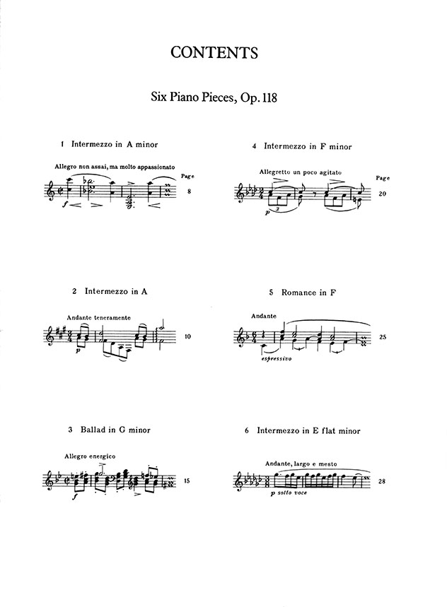 Brahms Six Piano Pieces Op. 118 Brahms Six Piano Pieces Op. 118