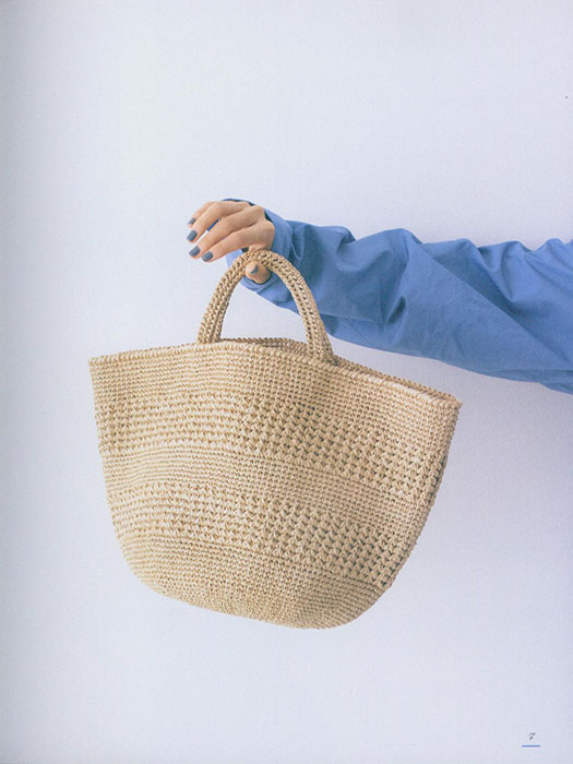 エコアンダリヤで編むこま編みのバッグ