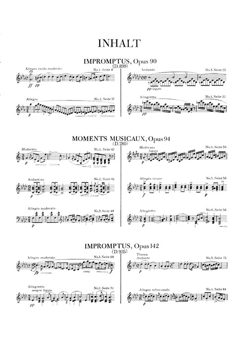 Schubert シューベルト 即興曲・楽興の時 for Piano
