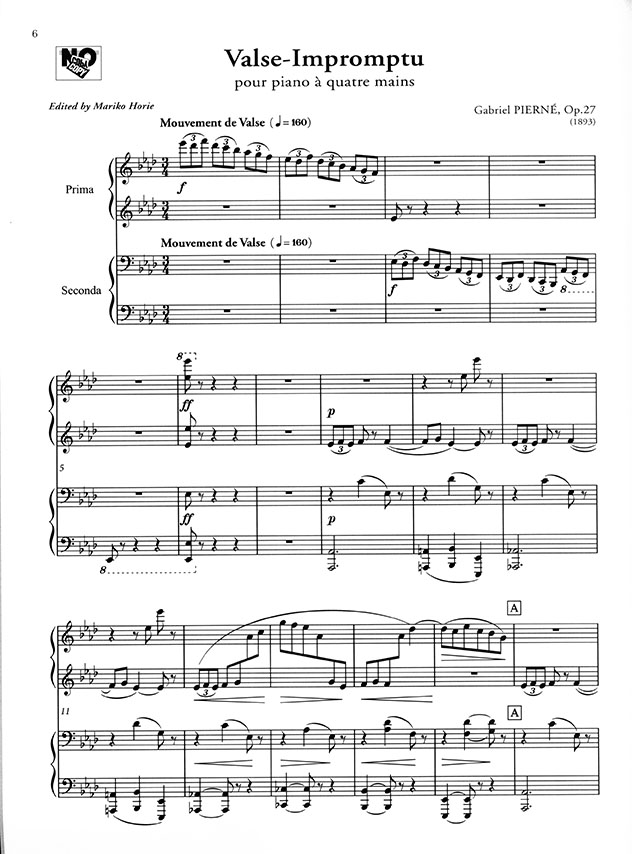Pierné Valse-Impronptu, Op. 27 pour Piano a Quatre Mains／ピエルネ〈即興的ワルツ〉作品27 4手連弾のための