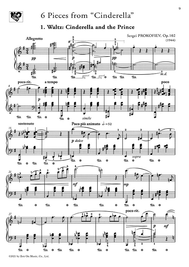 Prokofiev "Cinderella" 6 Pieces for Piano, Op. 102 プロコフィエフ 《シンデレラ》 ピアノのための6の小品 作品102