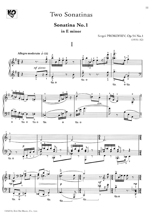 Prokofiev Two Sonatainas, Op. 54 No. 1 & 2/プロコフィエフ 2つのソナティナ 作品54 Prokofiev Two Sonatainas, Op. 54 No. 1 & 2/プロコフィエフ 2つのソナティナ 作品54
