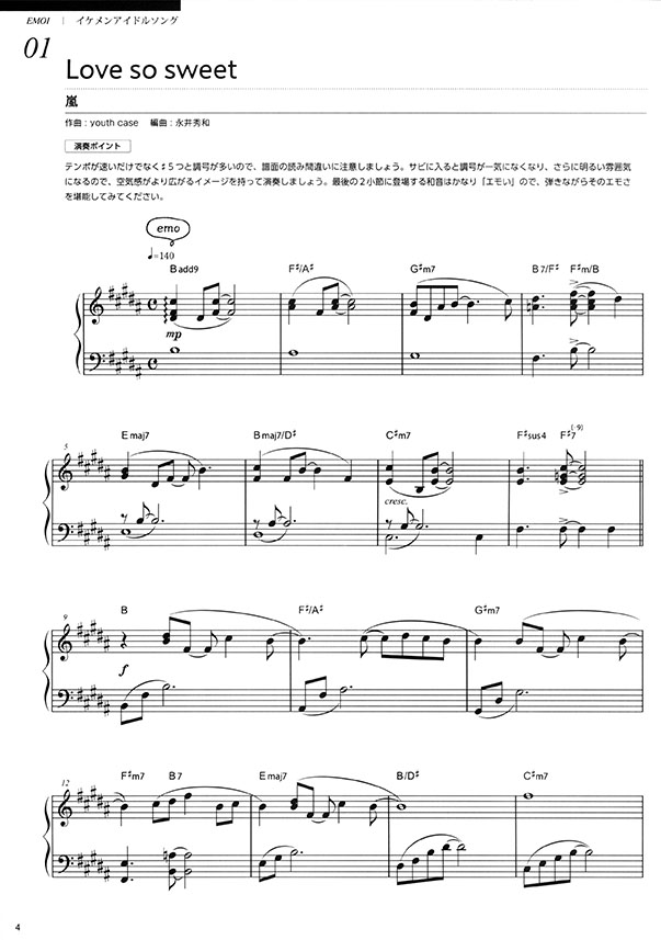 ピアノ・ソロ 初中級 エモいピアノ イケメンアイドルソング
