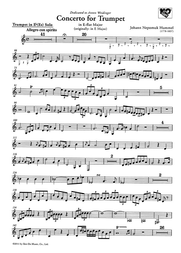 Hummel Trumpet Concerto in E flat Major／フンメル トランペット協奏曲変ホ長調