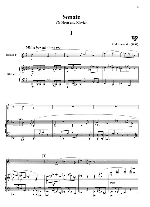 Hindemith Sonate für Horn und Klavier／ヒンデミット ホルンとピアノのためのソナタ