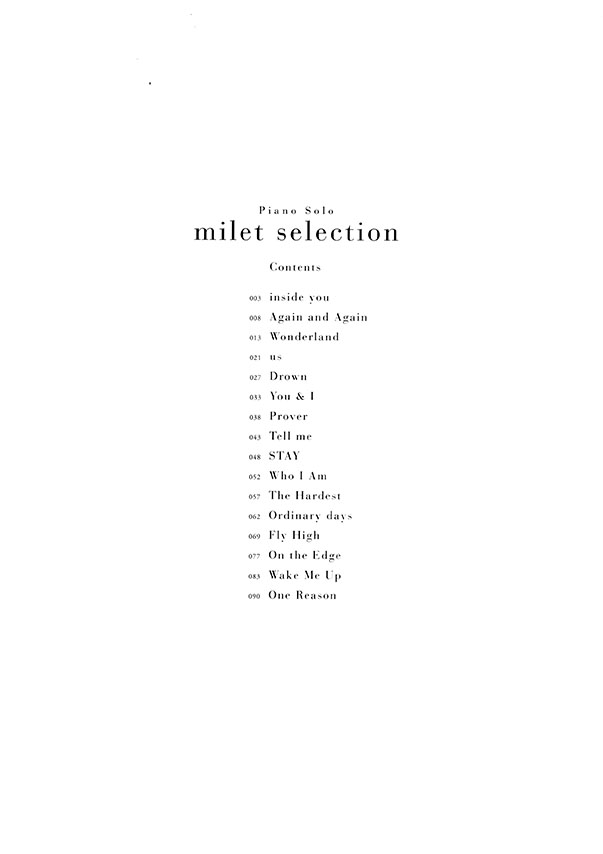 Piano Solo milet selection
