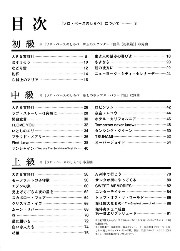 ソロ・ベースのしらべ ベスト・セレクション