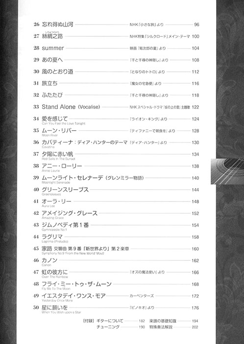 TAB譜付スコア ソロ・ギターで奏でる リラクゼーション名曲集50