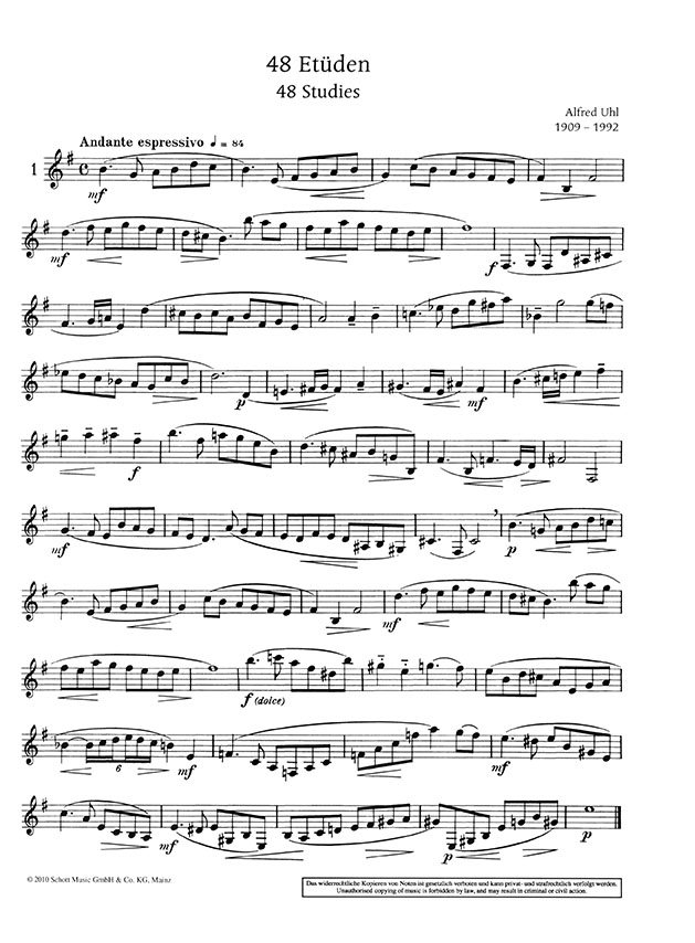 UHL 48 Studies for Clarinet