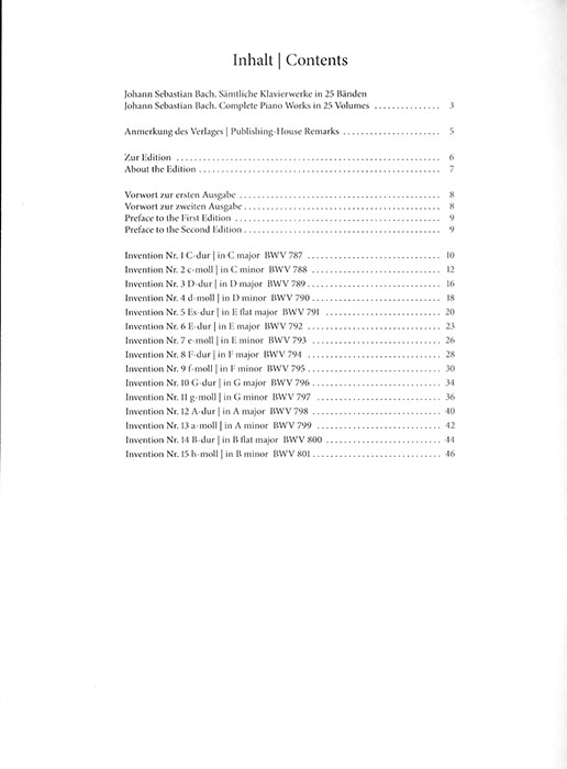 Bach-Bousoni Klavierwerke Instruktive Ausgabe Band Ⅴ Three-part Inventions BWV 787-801 Bach-Bousoni Klavierwerke Instruktive Ausgabe Band Ⅴ Three-part Inventions BWV 787-801