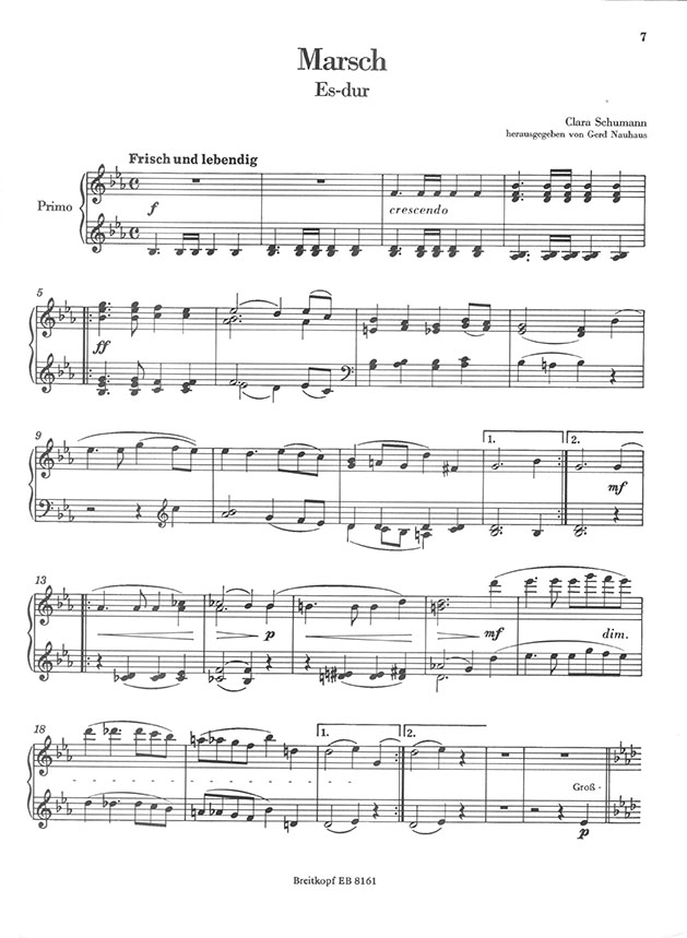 Clara Schumann Marsch Es-dur für Klavier zu vier Händen Clara Schumann Marsch Es-dur für Klavier zu vier Händen