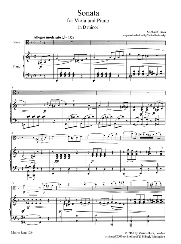 Michail Glinka【Sonata in d minor】for Viola and Piano
