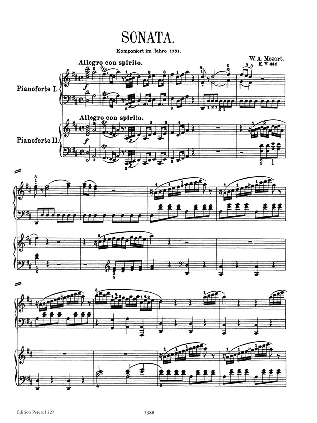 Mozart Sonate in D , K. 448 /  Fuge in C minor , K. 426 for 2 Pianos , Four Hands