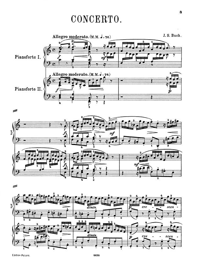 J. S. Bach Konzert C-dur für 2 Klaviere J. S. Bach Konzert C-dur für 2 Klaviere