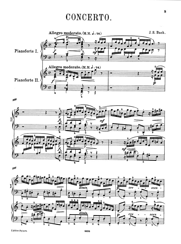 J. S. Bach Konzert C-dur für 2 Klaviere J. S. Bach Konzert C-dur für 2 Klaviere