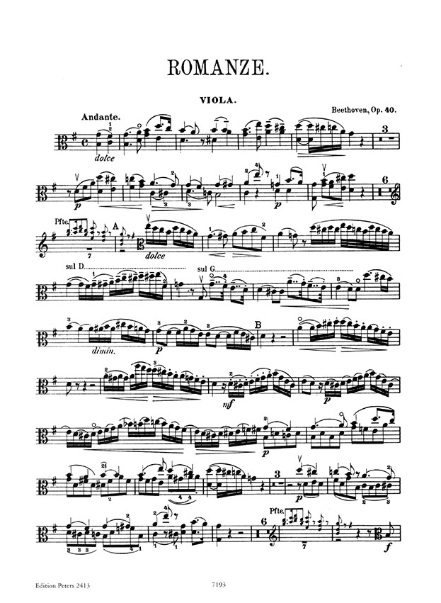 Beethoven Romanzen Opus 40, 50 Bearbeitung für Viola und Klavier von Friedrich Hermann Beethoven Romanzen Opus 40, 50 Bearbeitung für Viola und Klavier von Friedrich Hermann