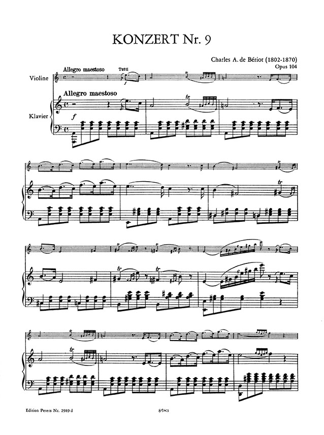 Bériot Konzert A minor Op. 104  Edition for Violin and Piano