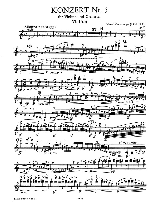 Vieuxtemps Concerto No. 5 A minor Opus 37 Edition Violin and Piano