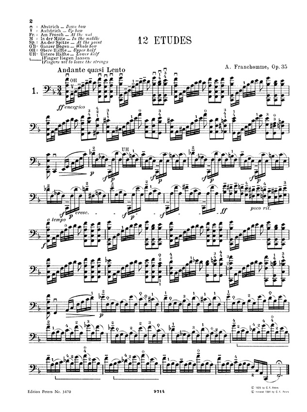 Franchomme Etüden für Violoncello Etudes Opus 35 (Klengel)