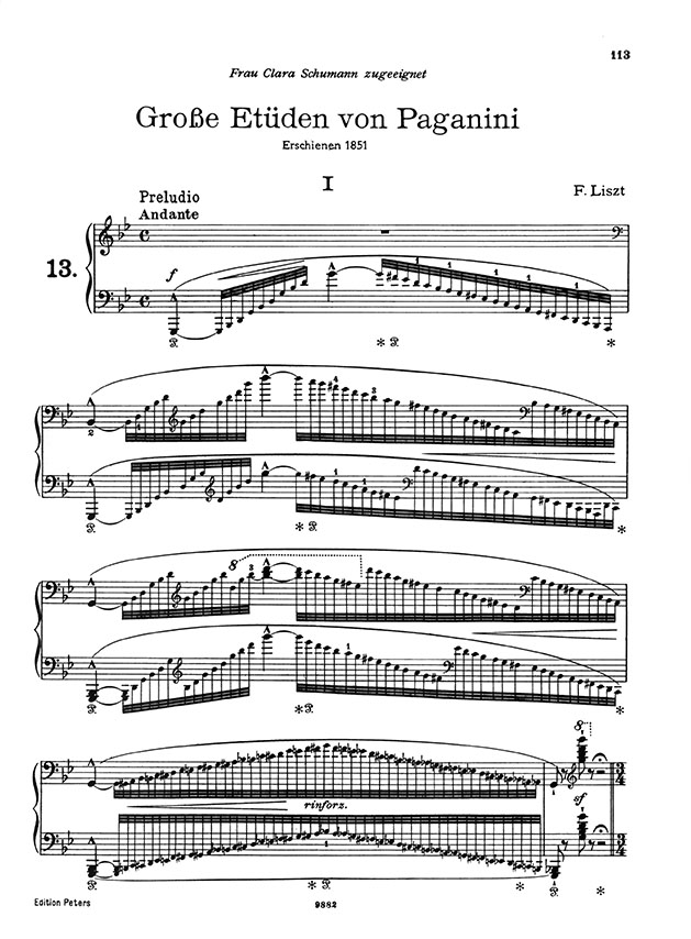 Liszt Klavierwerke IV 6 Paganini Etudes, Concert Etudes Nos. 1–3 ,Waldesrauschen,Gnomenreigen