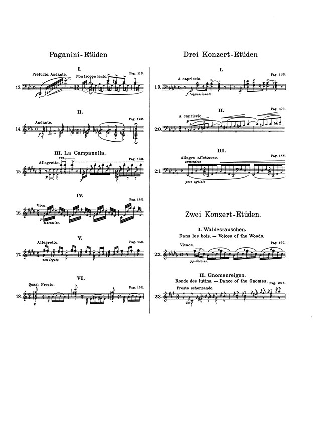 Liszt Klavierwerke IV 6 Paganini Etudes, Concert Etudes Nos. 1–3 ,Waldesrauschen,Gnomenreigen