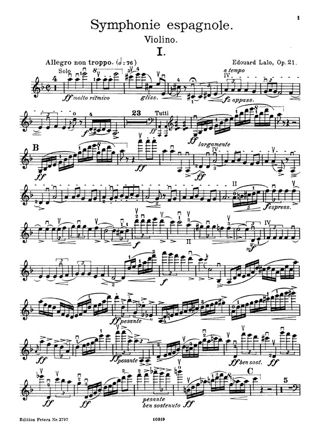 Lalo Symphonie Espagnole Opus 21 Violine und Klavier Lalo Symphonie Espagnole Opus 21 Violine und Klavier
