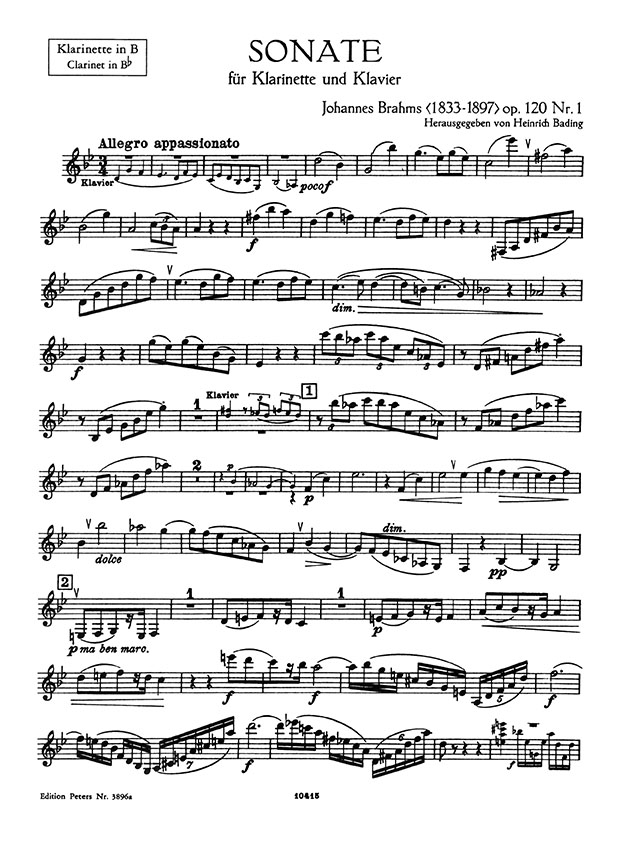 Brahms 2 Sonatas Op. 120   for Clarinet(Viola) and Piano