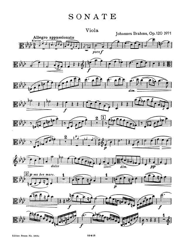 Brahms 2 Sonatas Op. 120   for Clarinet(Viola) and Piano