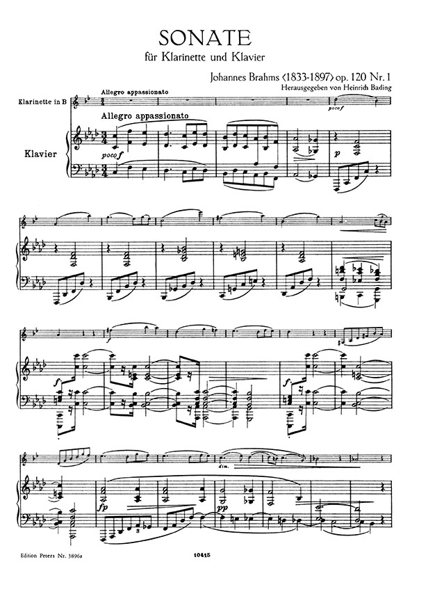 Brahms 2 Sonatas Op. 120   for Clarinet(Viola) and Piano