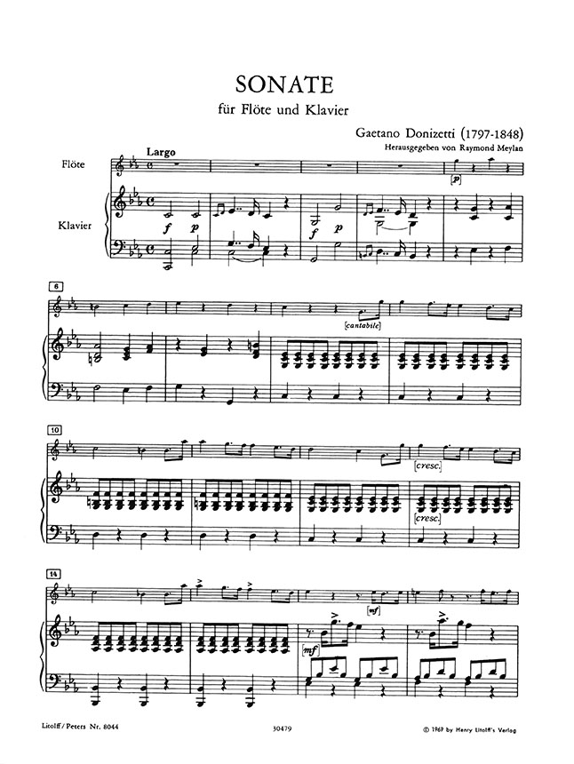 Donizetti Sonate for Flute and Piano