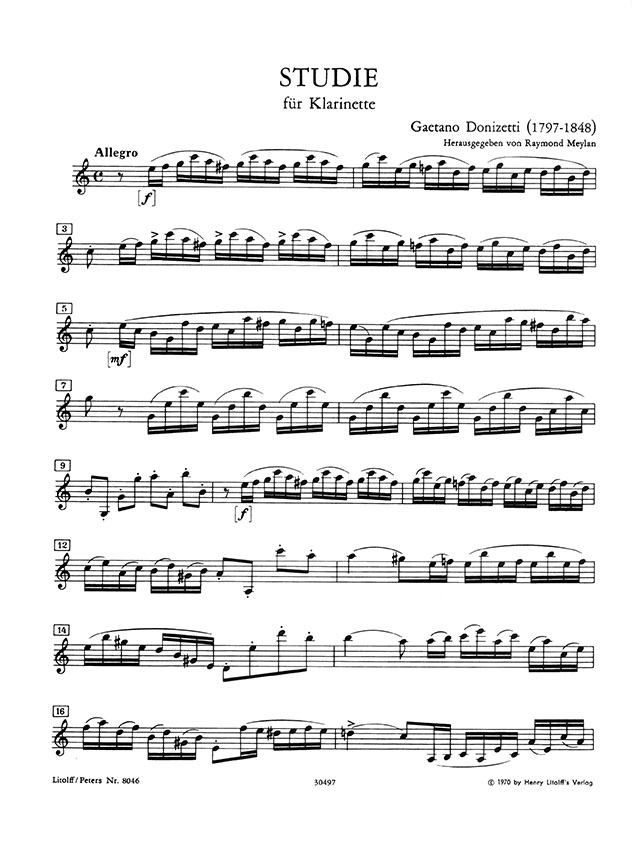 Donizetti Studie für Klarinette Donizetti Studie für Klarinette