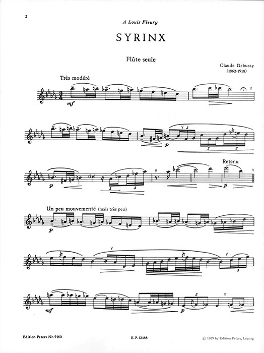 Debussy Syrinx Flöte solo