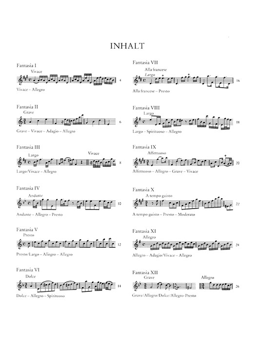 Telemann 12 Fantasien Flöte Solo Telemann 12 Fantasien Flöte Solo