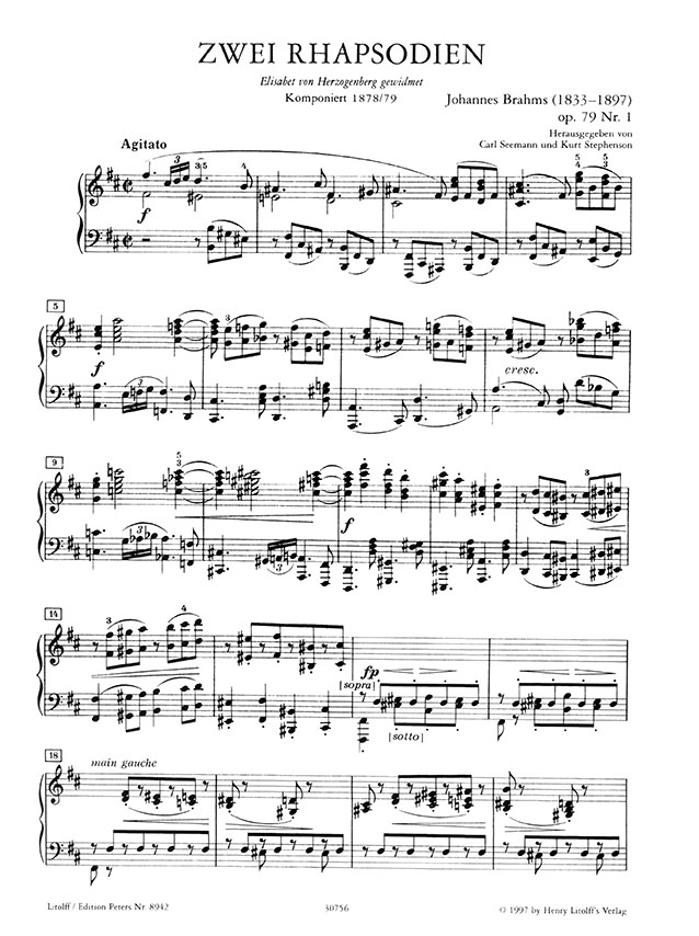 Brahms 2 Rhapsodien Opus 79 Klavier (Urtext) Brahms 2 Rhapsodien Opus 79 Klavier (Urtext)